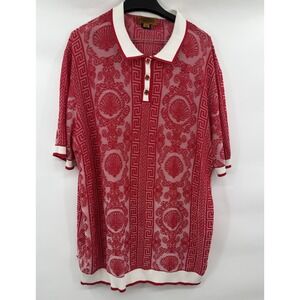 Prestige Original Men's  Red Luxury Knit Polo Shirt Size 4XL